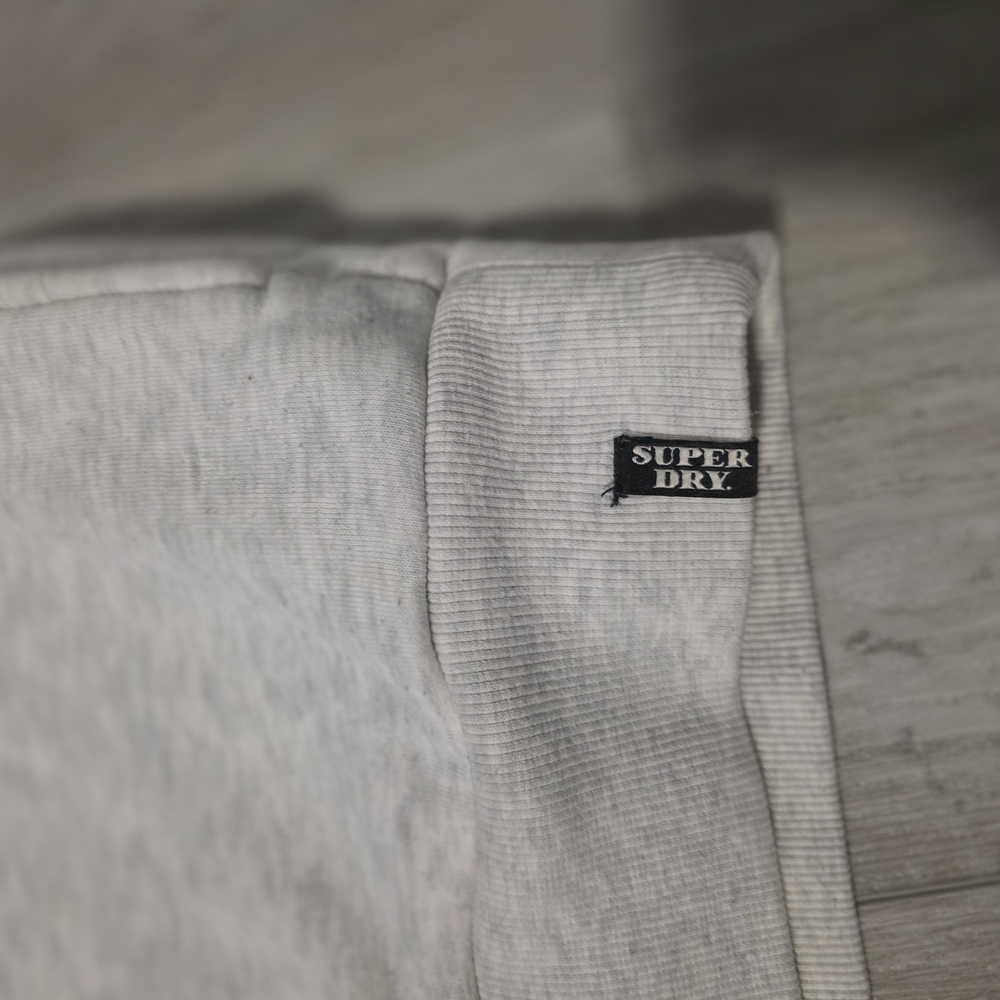 Superdry Hoodie Grey Black Logo Pullover Size UK 12 US 8 Casual Athleisure - Picture 7 of 10